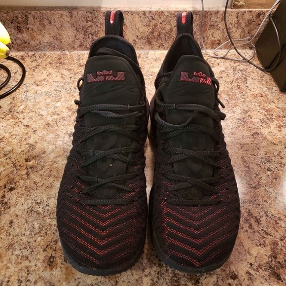 nike lebron 16 black and red
